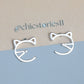 Cat Face Stud Earrings