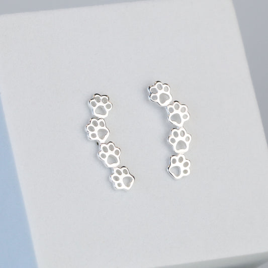 Dog Paw Ear Climber Earrings