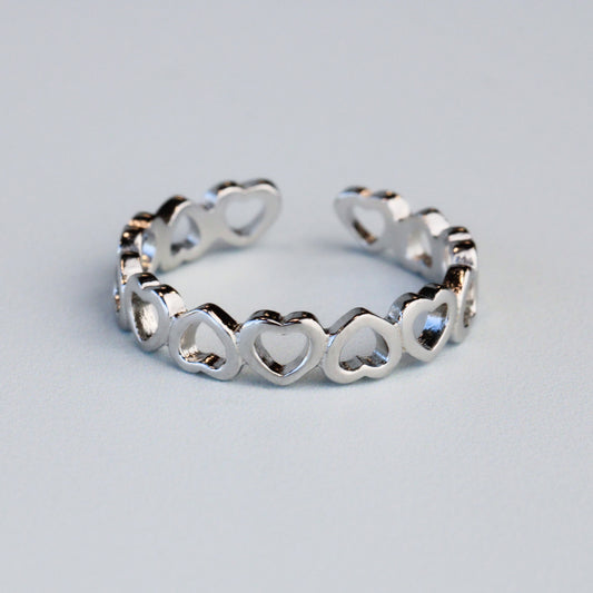 Adjustable Heart Link  Ring