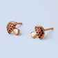 Red Crystal Mushroom Stud Earrings
