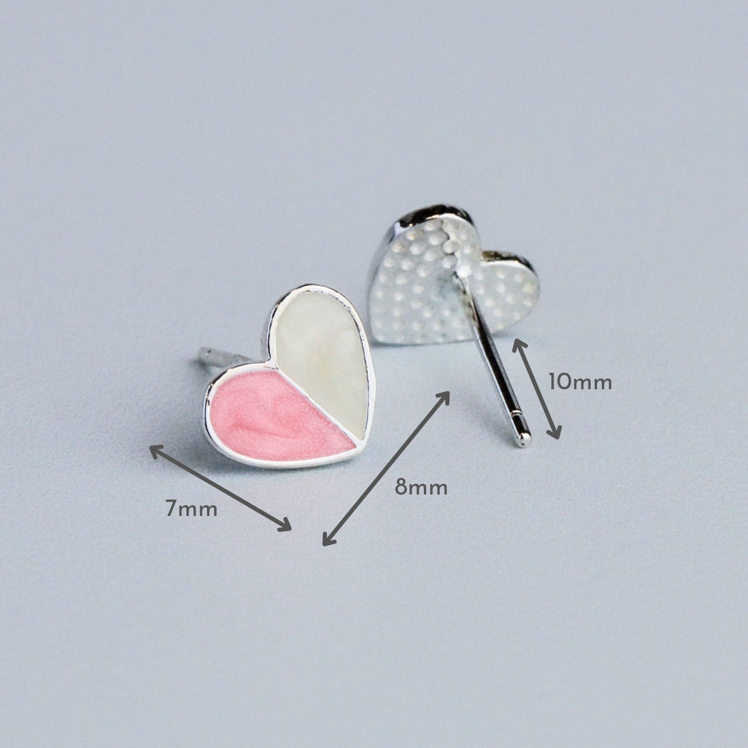 Colourful Heart Stud Earrings