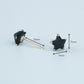 Black and Gold Star Stud Earrings