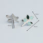 Blue Leaf Stud Earrings