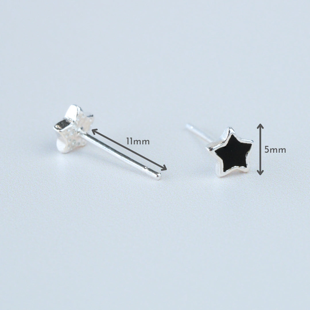 Black Star Stud Earrings