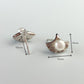 Clam Shell Pearl Earrings