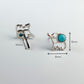 Turquoise Stone Elephant Stud Earrings