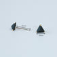 Black and Gold Triangle Stud Earrings