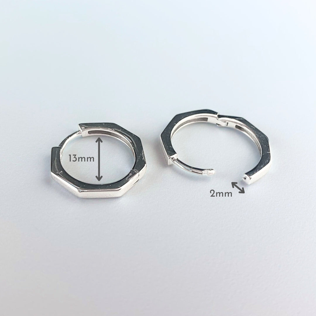 Geometric Huggie Hoop Earrings