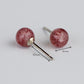 Red Speckled Crystal Ball Stud Earrings