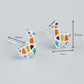 Geometric Llama Stud Earrings