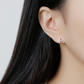 White Crystal Flower Stud Earrings