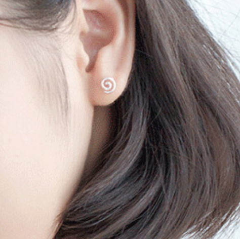 Tiny Spiral Stud Earrings