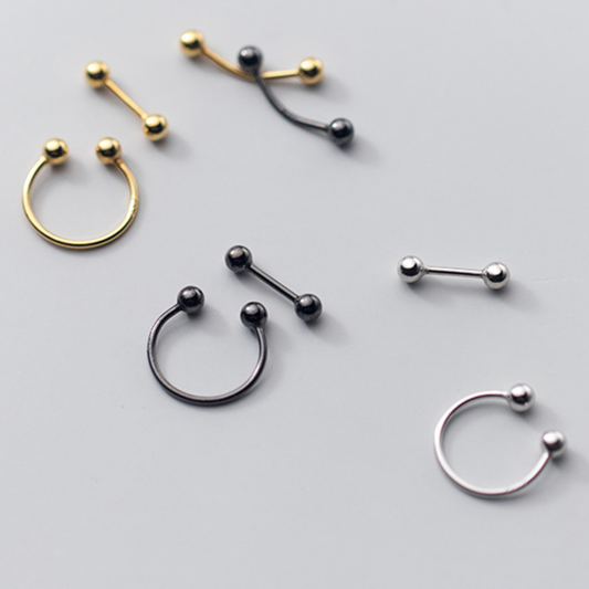 Straight or Curved Screw Back Earrings