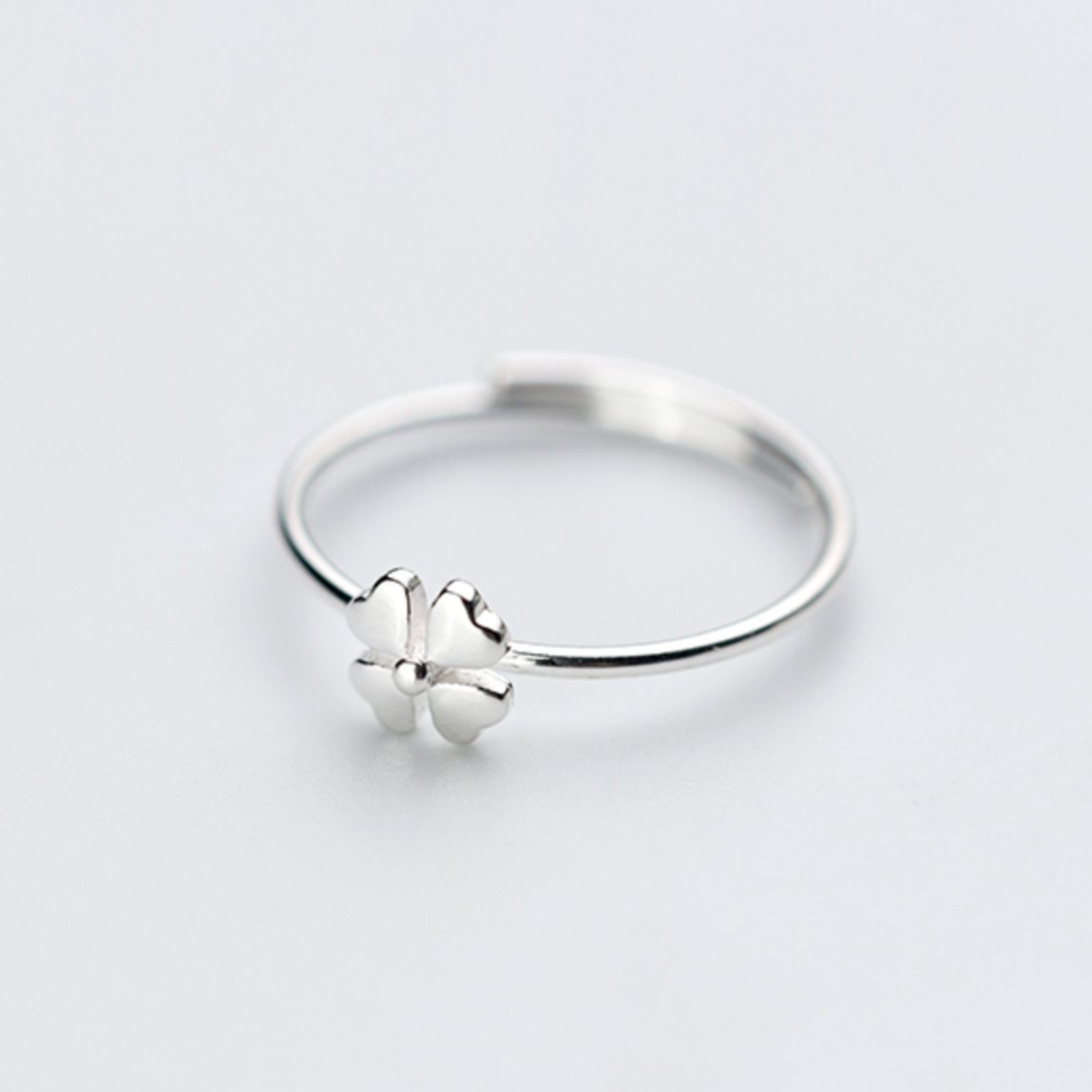 Sterling Silver Four Leaf Clover Adjustable Ring – Chic Stories