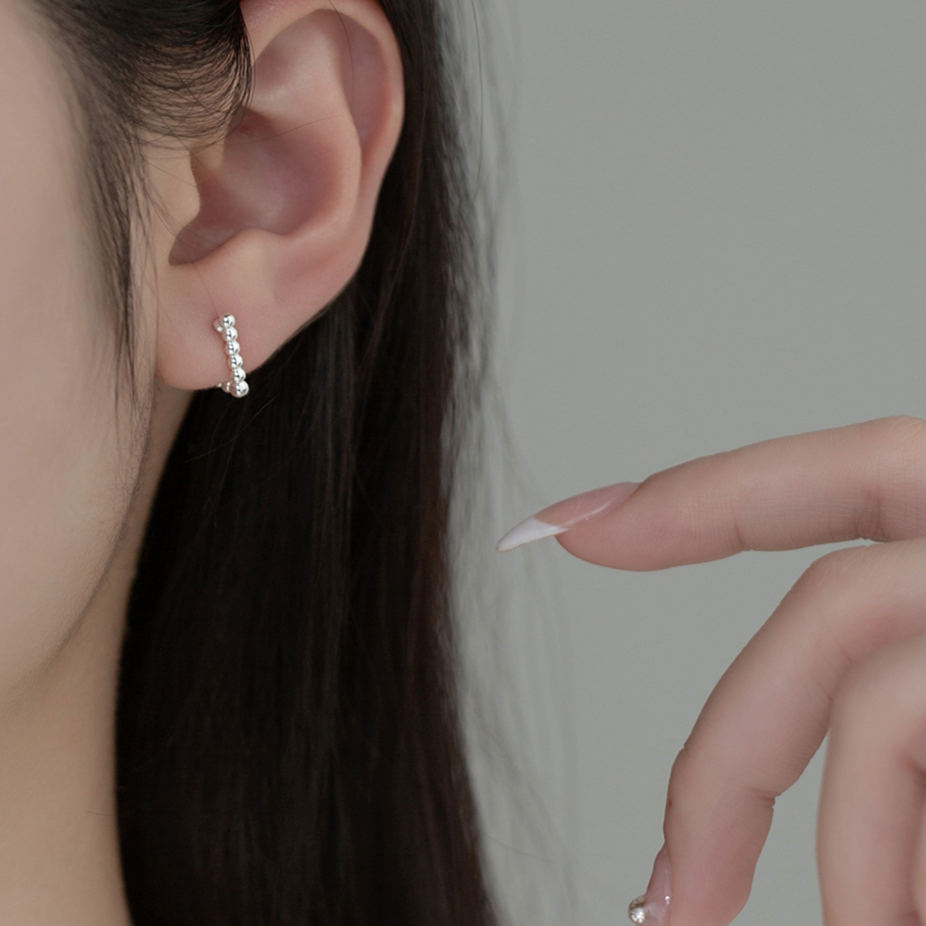 Triangle Bubble Hoop Earrings