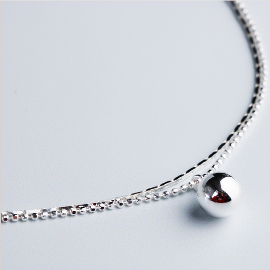 Double Chain Ball Charm Anklet