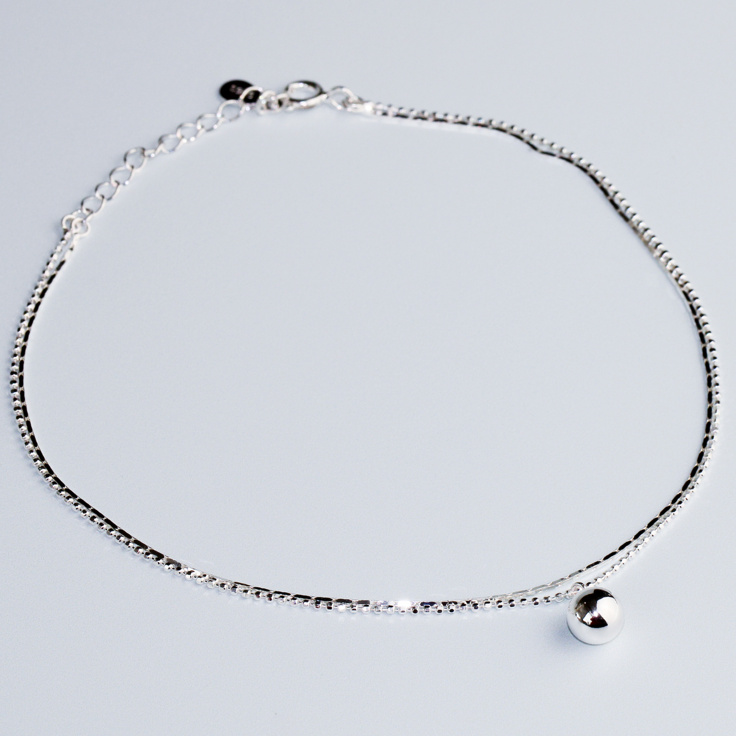Simple Silver Ball Anklet
