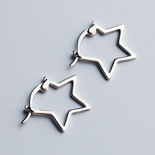 Star Shape Huggie Hoop Earrings