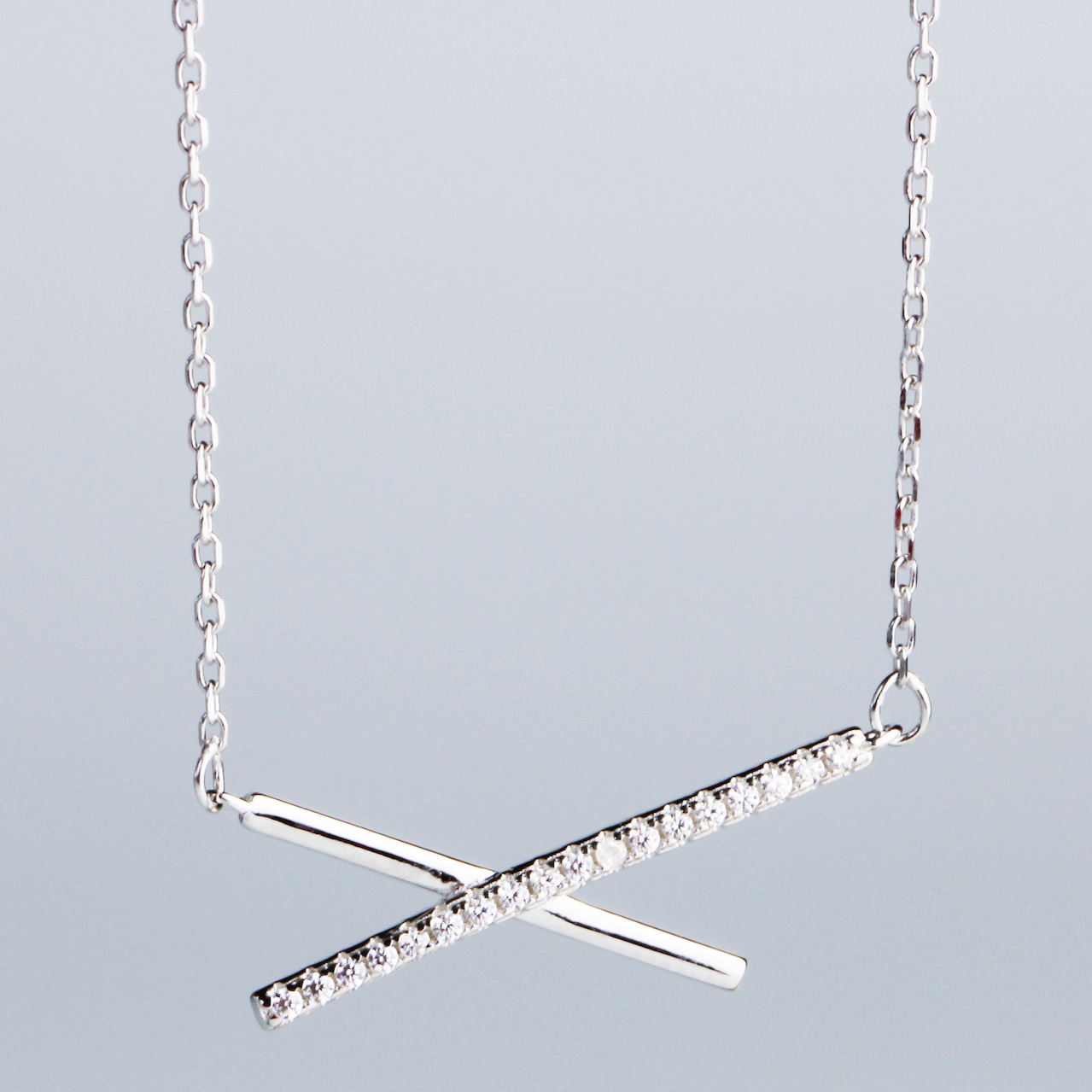 Asymmetrical Cross Pendant Necklace