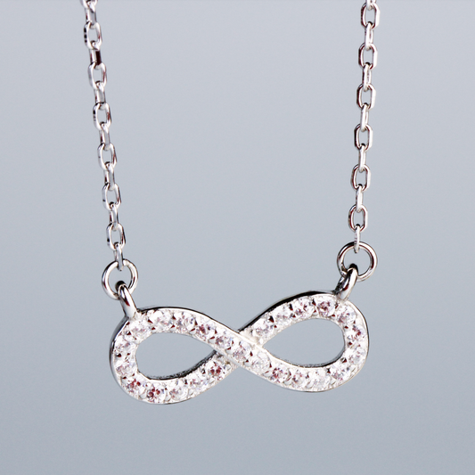 Crystal Detail Infinity Pendant Necklace