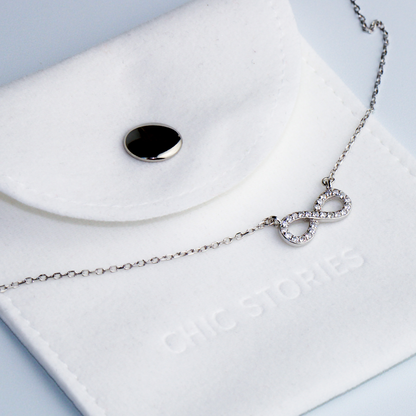 Crystal Detail Infinity Pendant Necklace