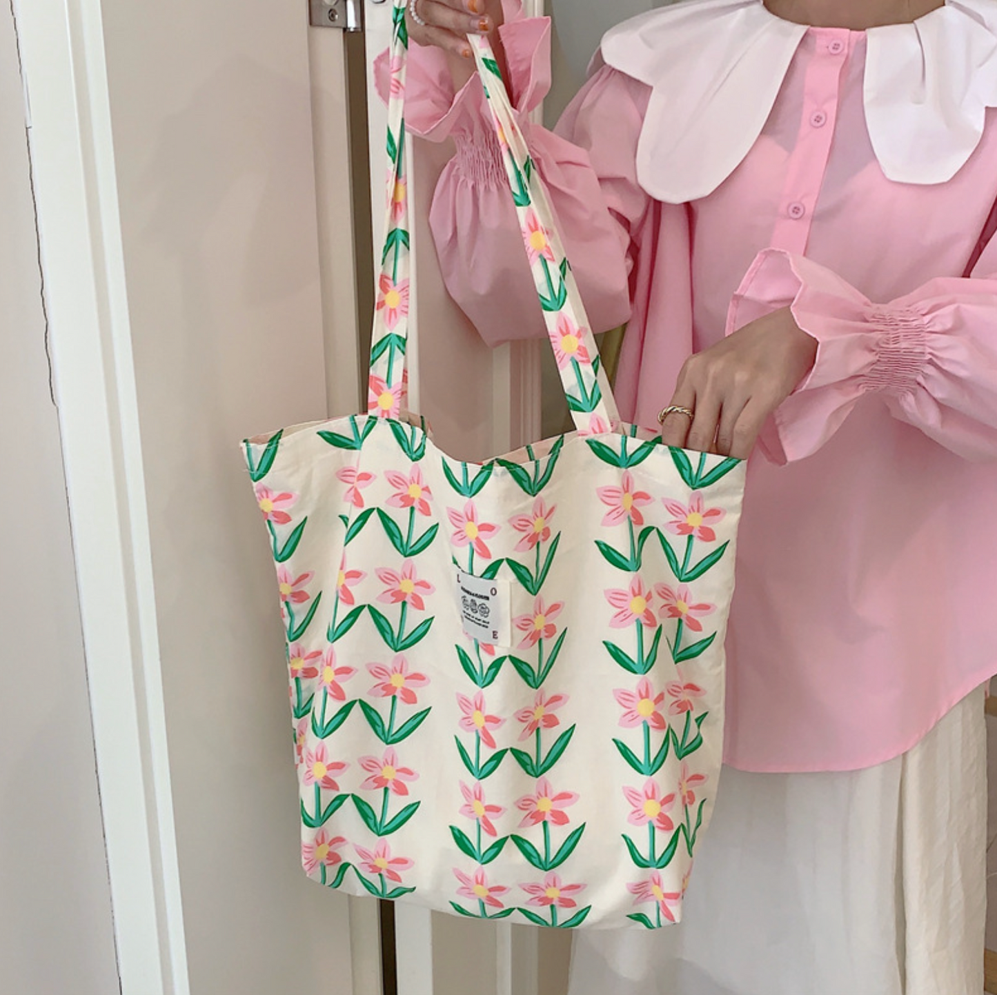 Pink Flower Thin Shoulder Bag