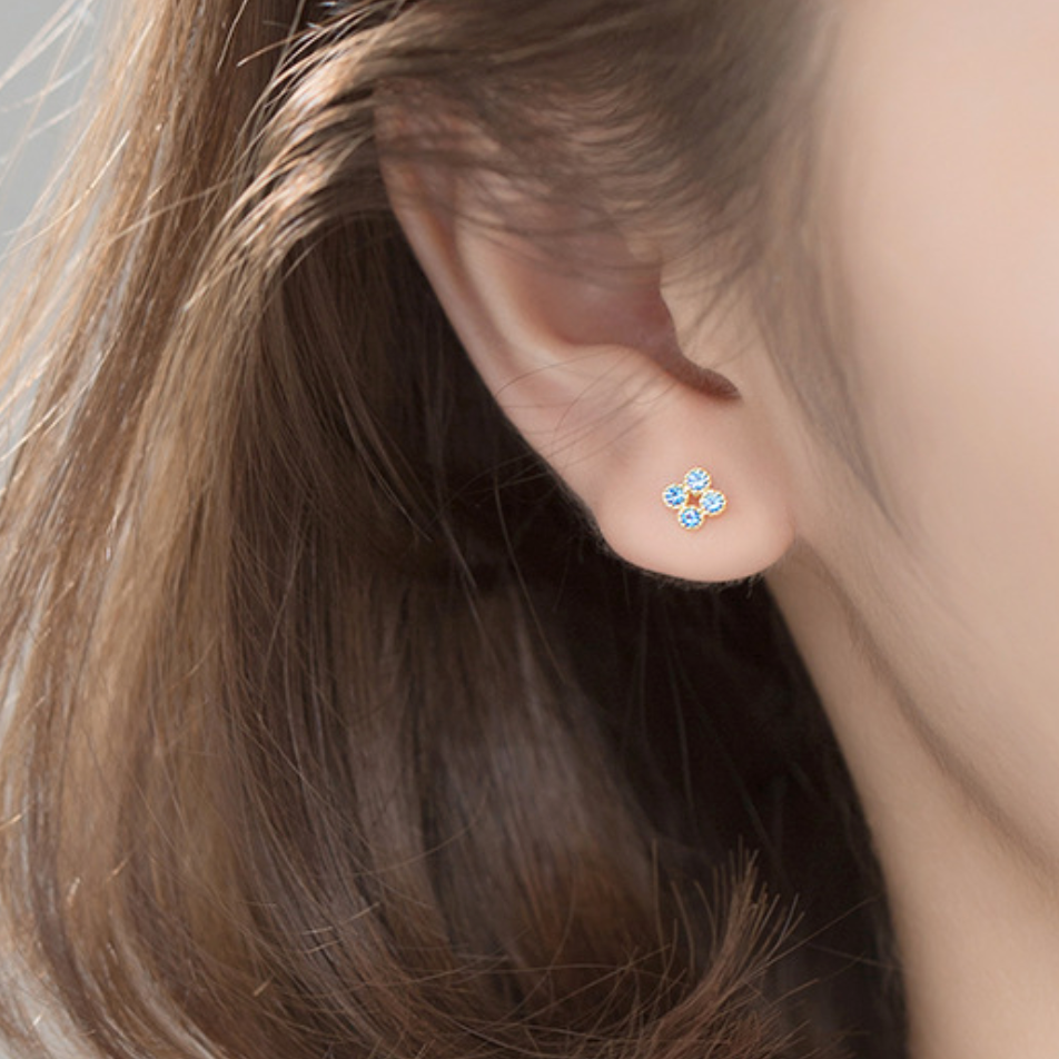 Blue Crystal Stud Earrings