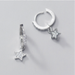 Sparkly Star Dangle Huggie Hoop Earrings