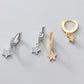 Sparkly Star Dangle Huggie Hoop Earrings