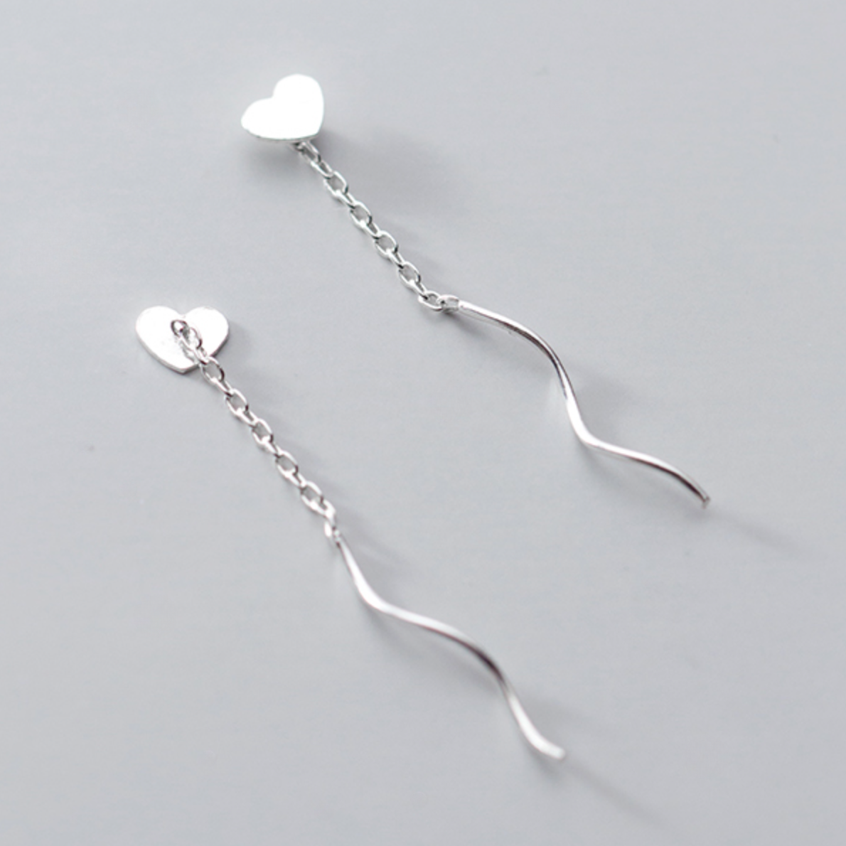 Heart Spiral Threader Earrings