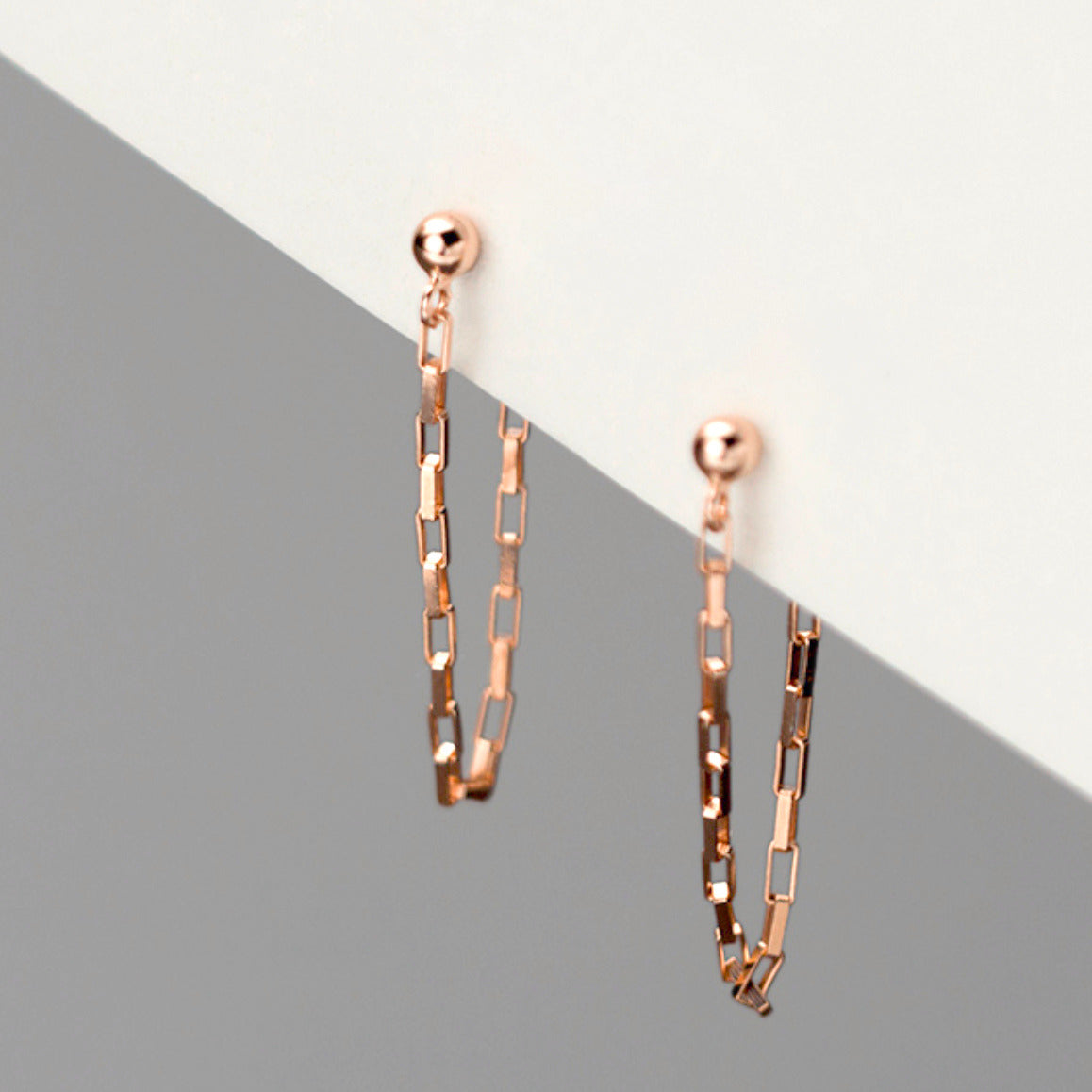 Chain Loop Stud Earrings