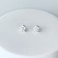 Snowflake Stud Earrings with Tiny White Crystal