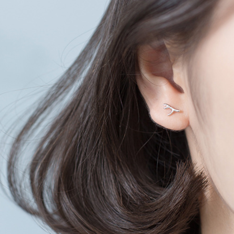 Minimalist Branch Stud Earrings
