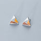 Geometric Triangle and Circle Stud Earrings