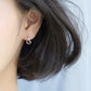 Textured Heart Drop Stud Earrings