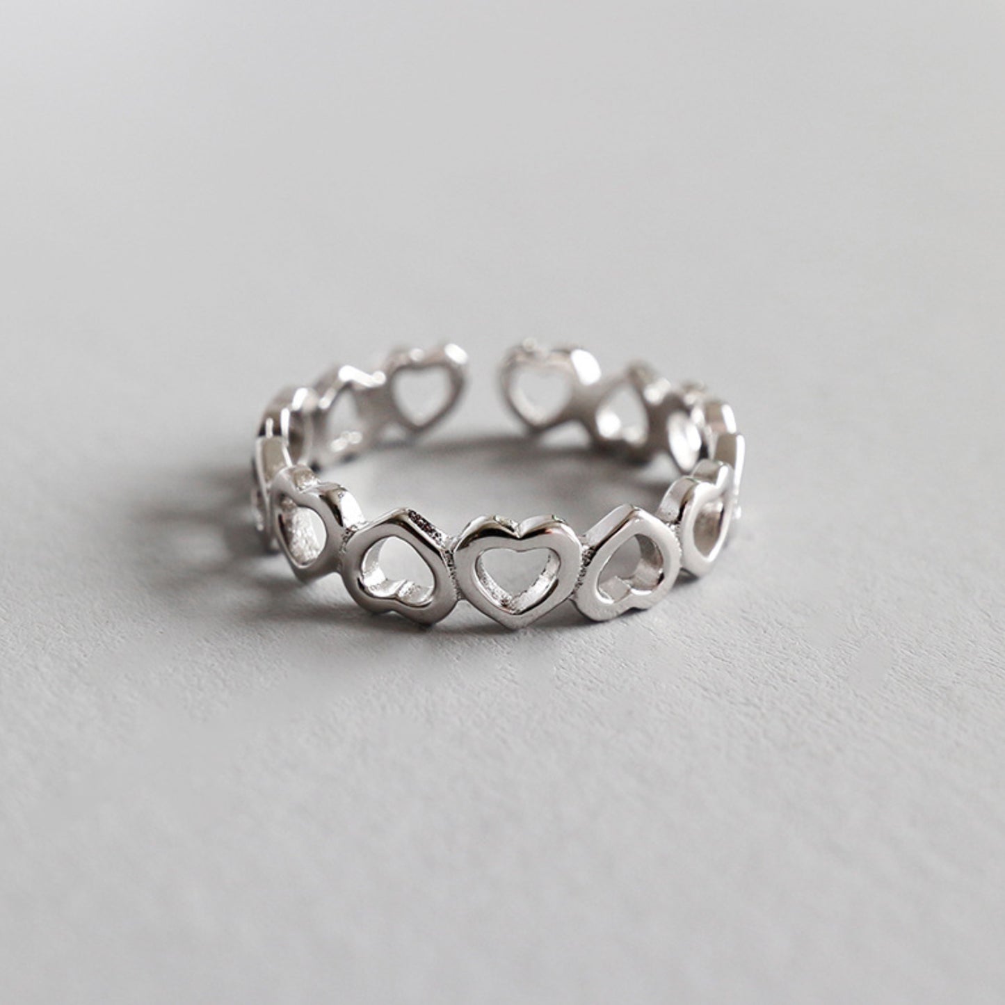 Adjustable Heart Link  Ring