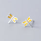Yellow Dragonfly Stud Earrings