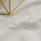 Large Rectangle Stud Earrings