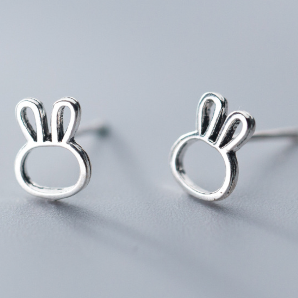 Minimalist Bunny Ear Stud Earrings