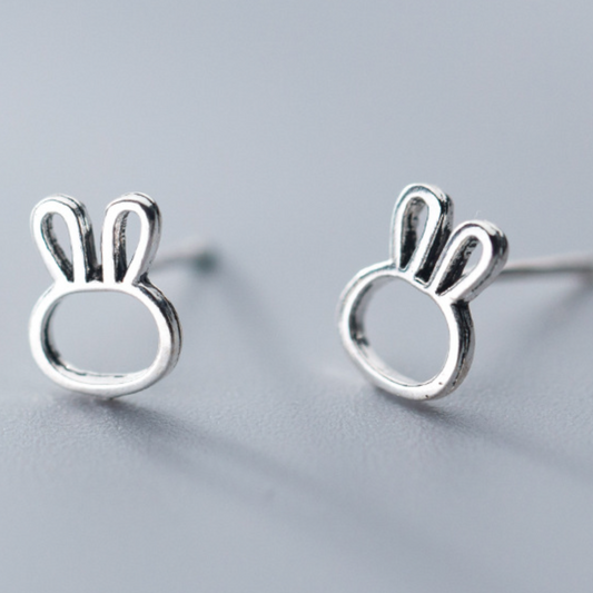 Minimalist Bunny Ear Stud Earrings