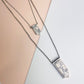 Marble Silver Double Necklace