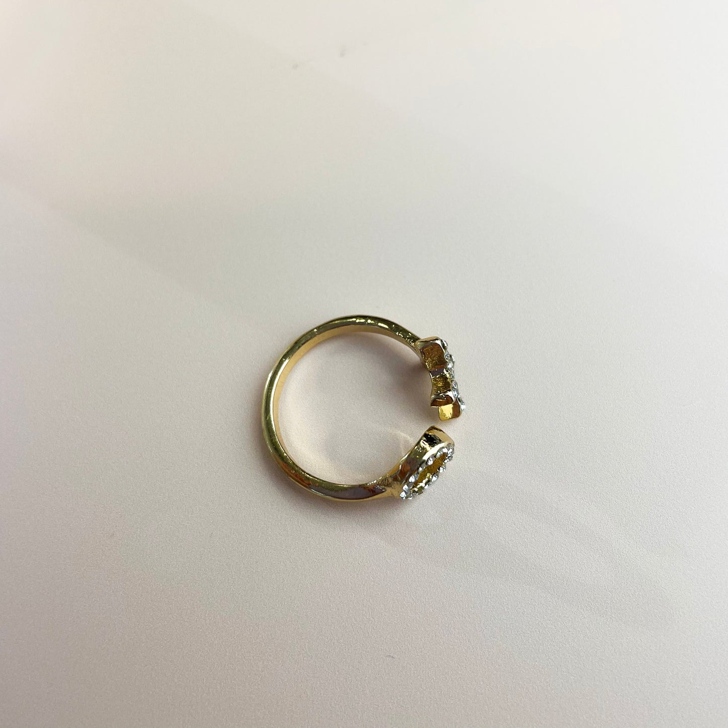 XO Gold Diamanté Adjustable Ring
