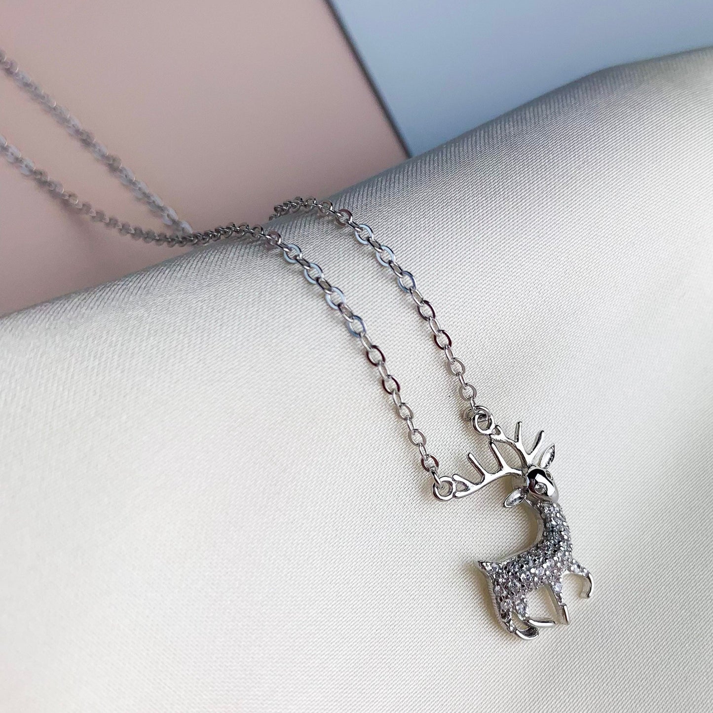 Crystal Deer Pendant Necklace