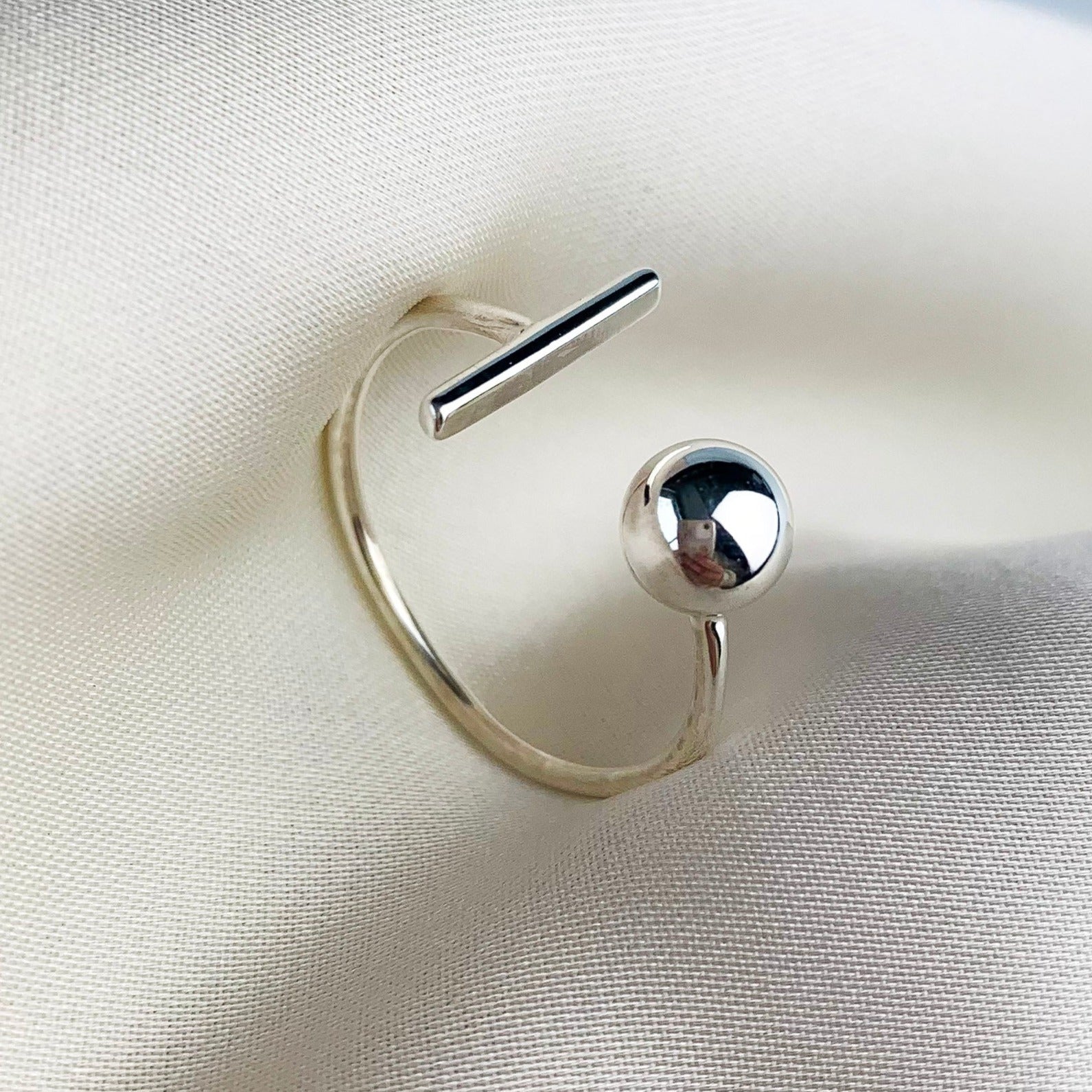 Sterling silver hot sale bar ring