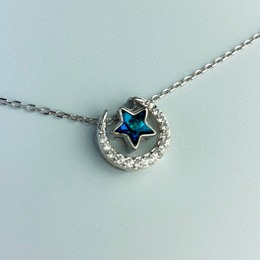 Blue Crystal Star Necklace
