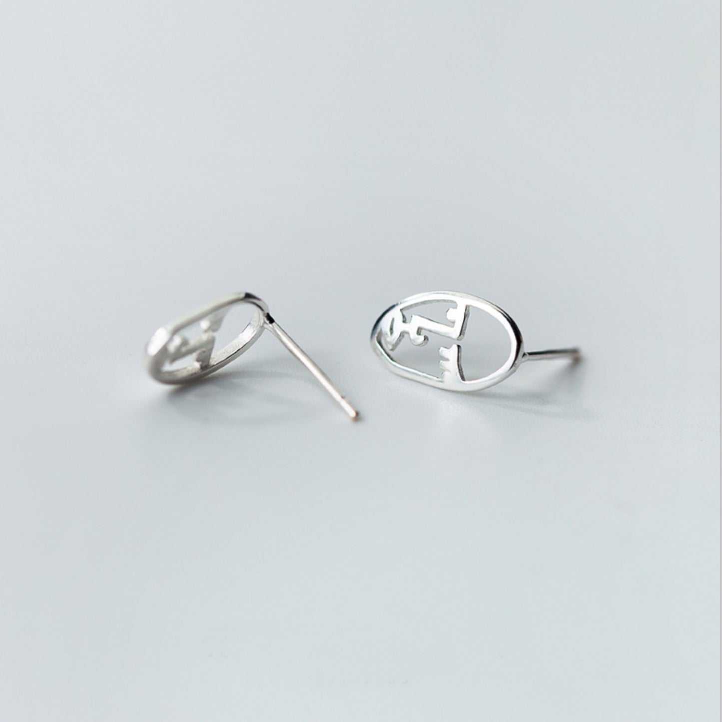 Abstract Face Stud Earrings