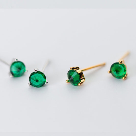 Green Crystal Stud Earrings