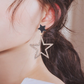Rhinestone Black Star Earrings