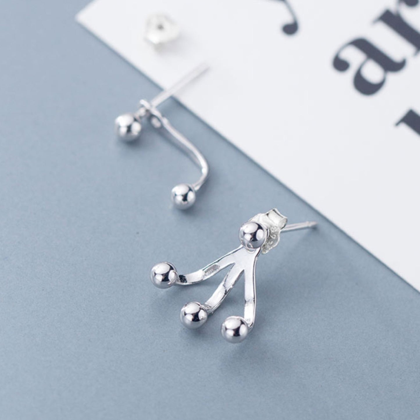 Asymmetrical Ear Jacket Stud Earrings