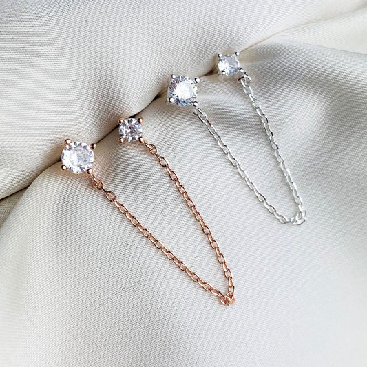 Crystal Double Piercing Earrings